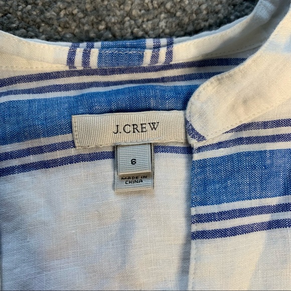J. Crew stripe linen long sleeve shirt - Picture 5 of 10